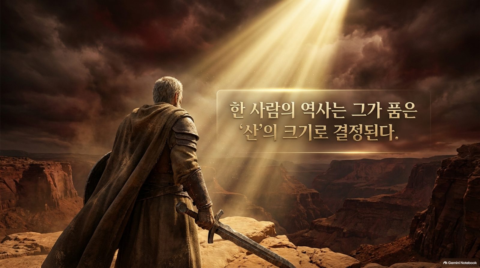 한 사람의 역사는 그가 품은 산의 크기로 결정된다